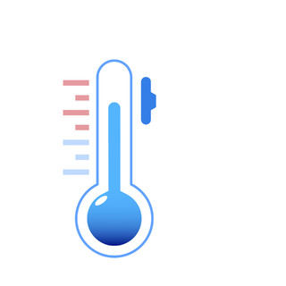 蓝色卡通扁平温度计雪花元素GIF动态图温度计元素